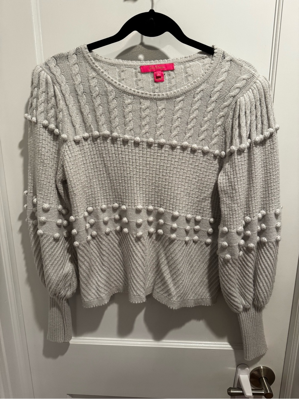 Lilly Pulitzer Women’s Cream Textured Pom-Pom Sweater